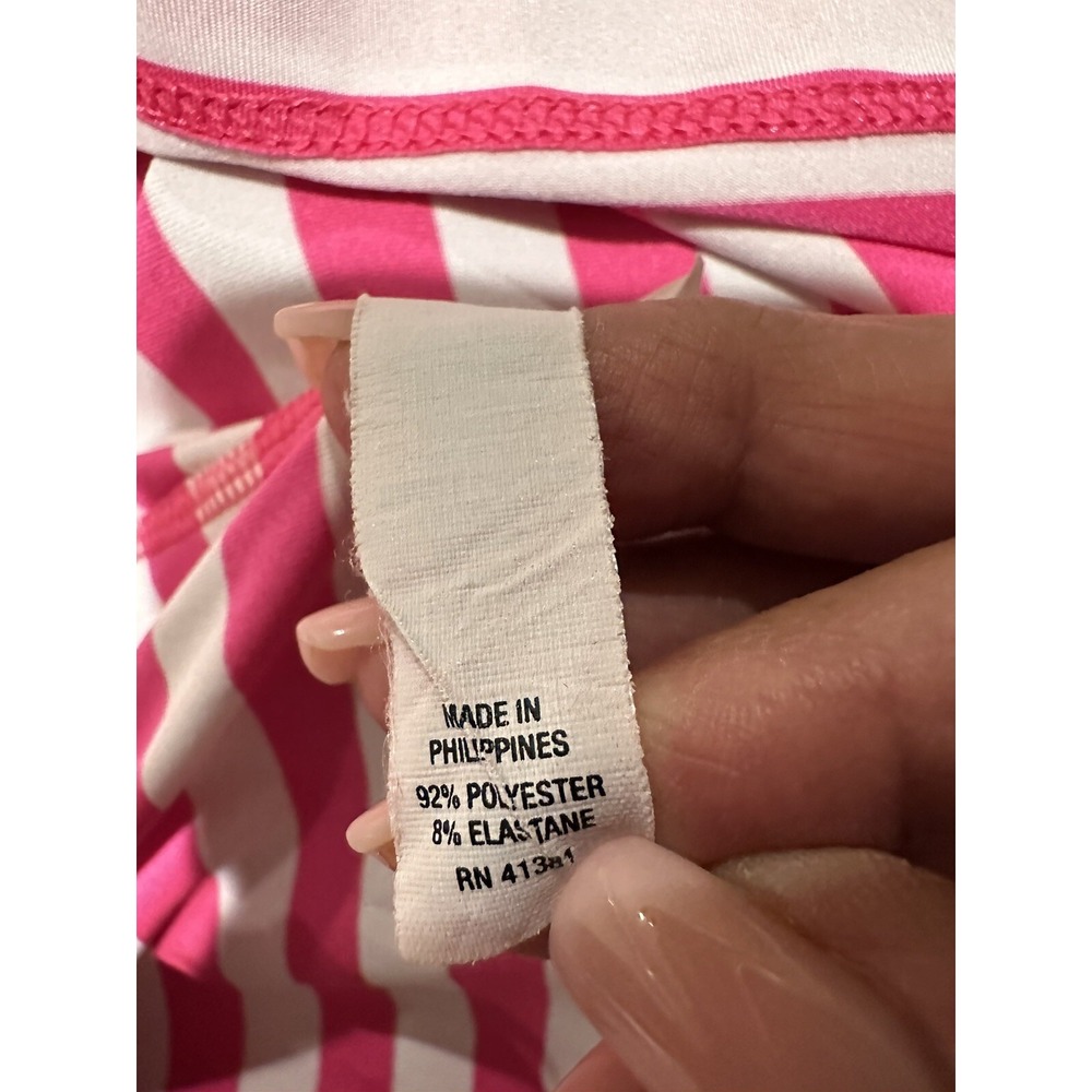 RLX Ralph Lauren Performance Polo Mens Pink Blue White Striped L - Picture 7 of 8